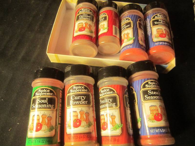 NEW LOT - Spices - Ground All Spice, Soul Food, Steak, Curry, 2 Meat Tenderizer, Ground Cloves