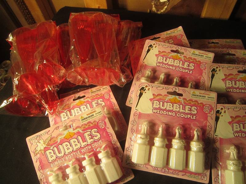 NEW LOT - 5 Packs of 2 Champagne Glasses, 2 Bubbles & 6 Bride & Groom Bubbles