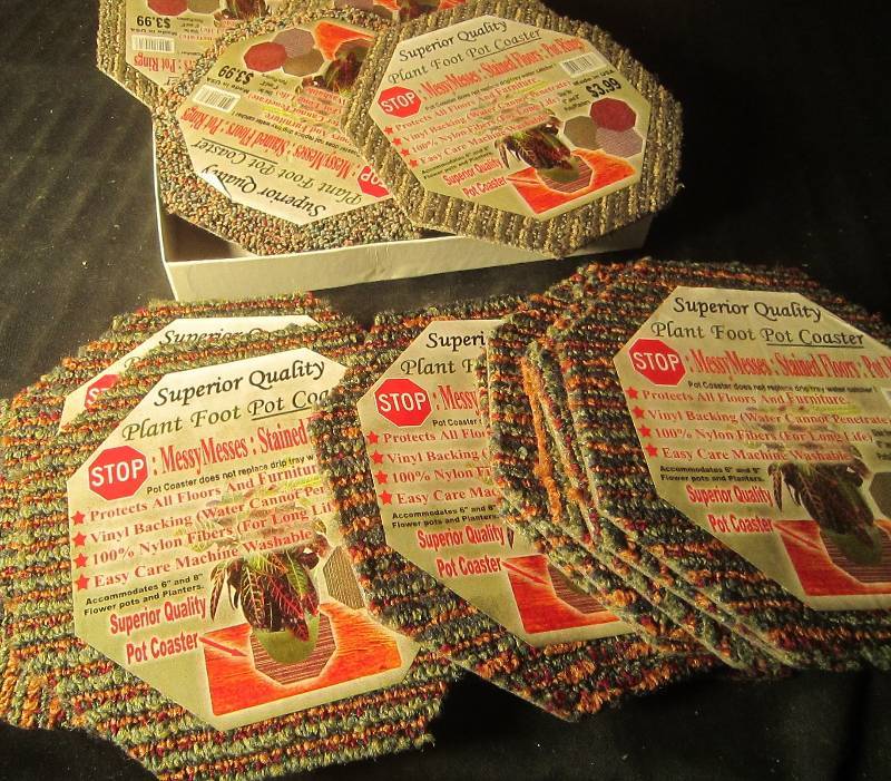 NEW LOT - 15 Plant Foot Pot Coasters - Assorted Colors