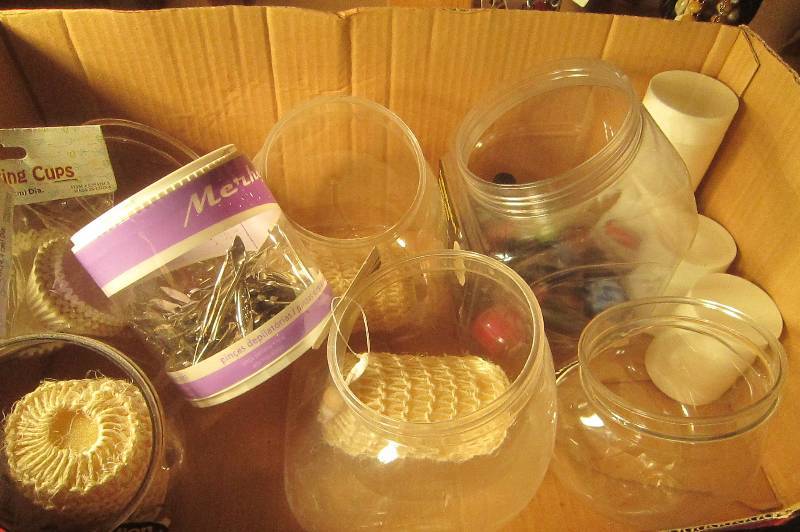 NEW LOT - 3 Body Sponges, Plastic Containers, 2 Sets of 100 Baking Cups, Lot of Tweezers, Cold Cream, 7 Nail Polish