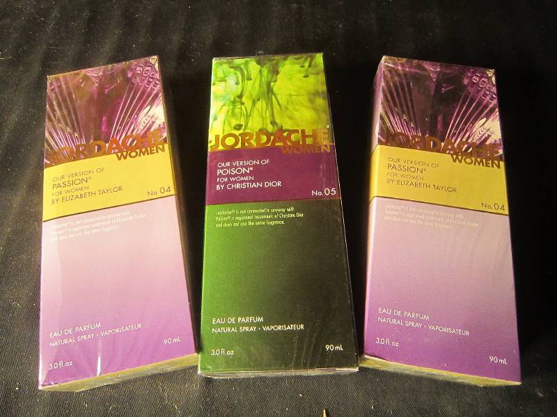 NEW LOT - 2 Bottles of Jordache Like Elizabeth Taylors Passion, 1 Bottle of Perfume Like Christian Doir Posion