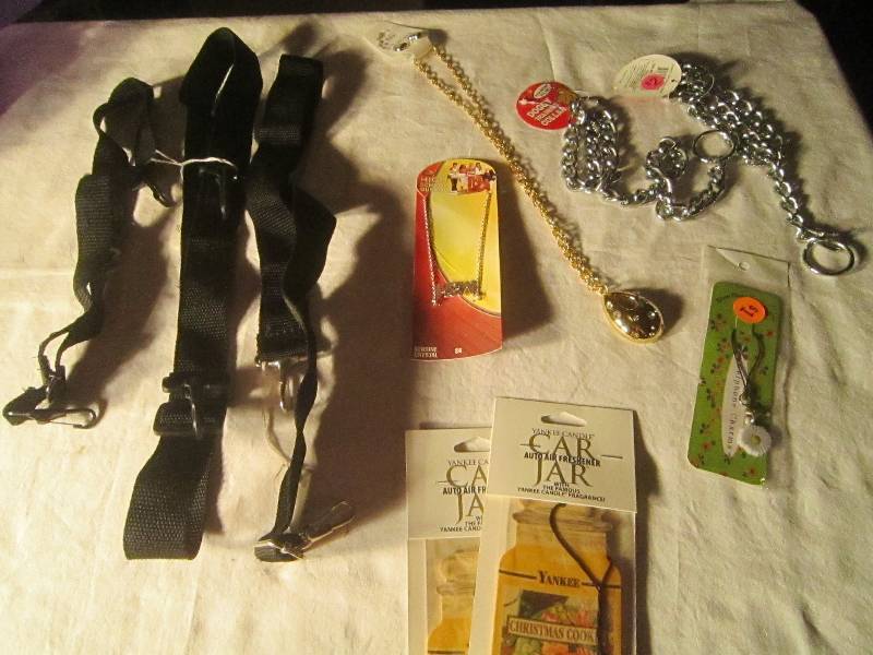 NEW LOT - 2 Necklaces, 2 Dog Collars, 2 Car Fresheners, 1 Cell Phone Charm, 3 Bag Shoulder Straps