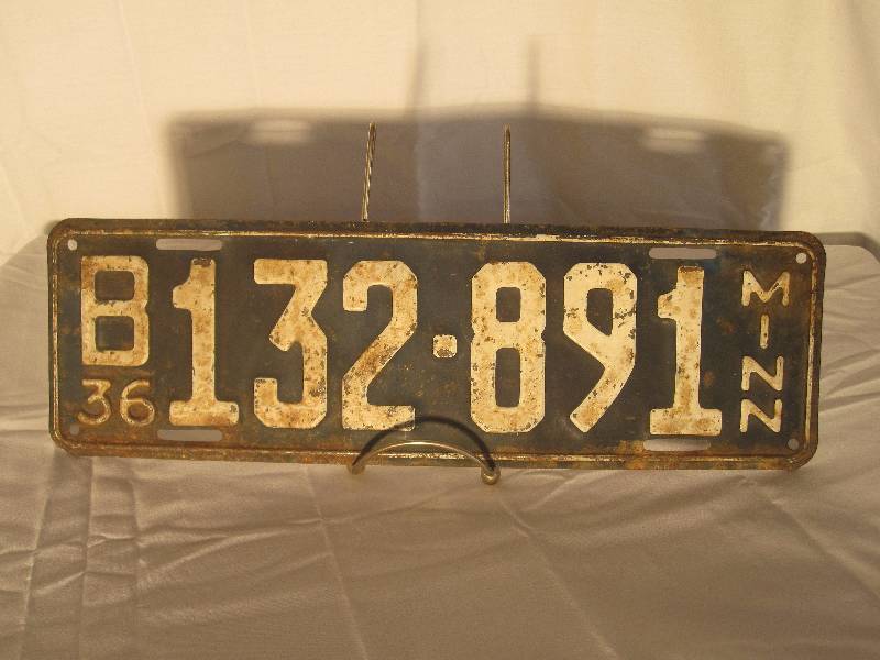 lot 2 image: Vintage 1936 Minnesota license plate