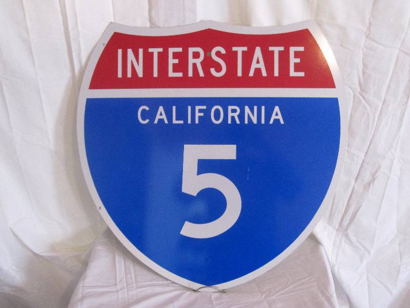 lot 7 image: Large California Highway Interstate shield sign