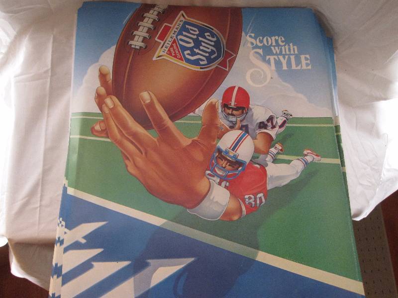 lot 55 image: Lot of vintage Heilemans Old Style beer football poster