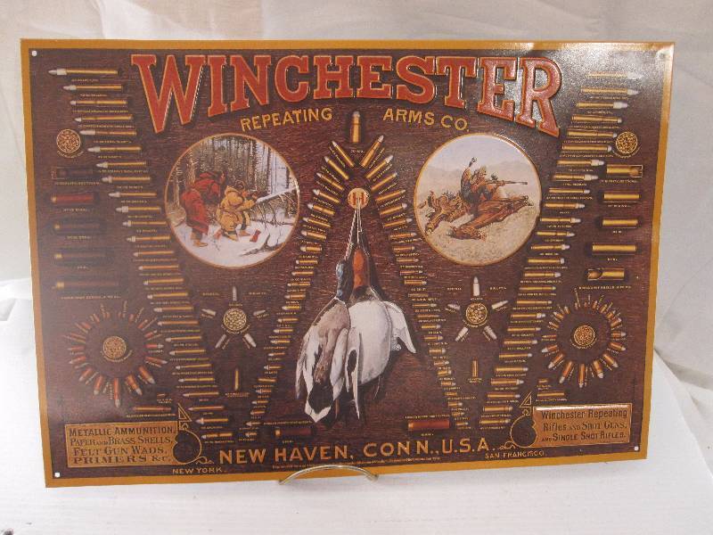 lot 59 image: Winchester tin advertising sign