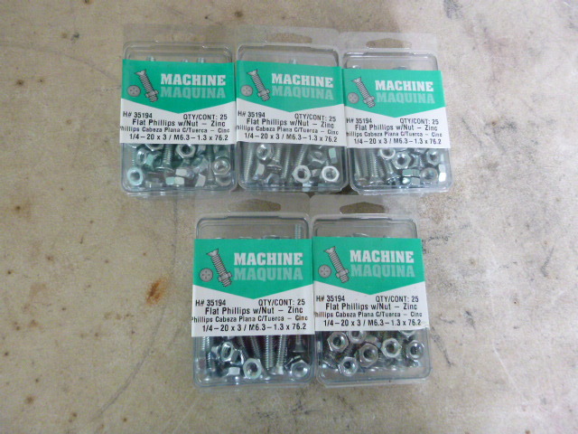 5 Packs of Hillman Flat Phillips with Nuts