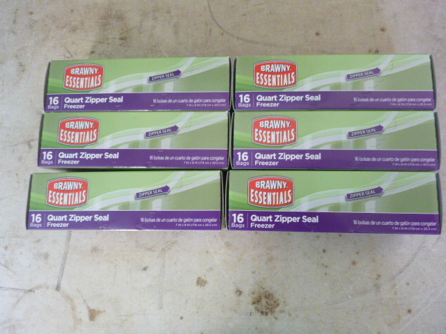 6 Boxes of Brawny Essentials Freezer Bags