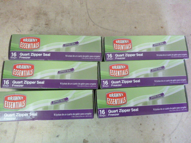 6 Boxes of Brawny Essentials Freezer Bags