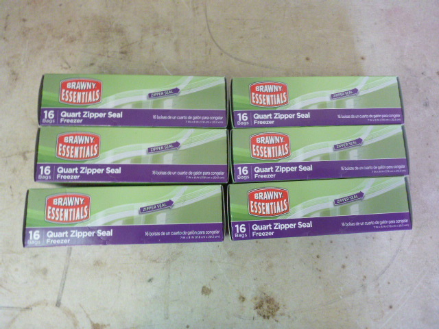 6 Boxes of Brawny Essentials Freezer Bags
