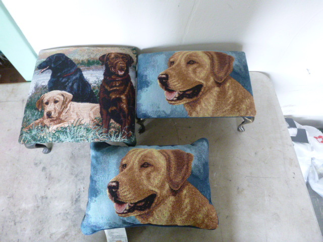 2 Small Labrador Stools and Pillow