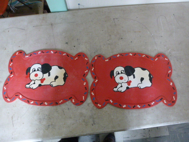 2 Rubber Doggy Place Mats