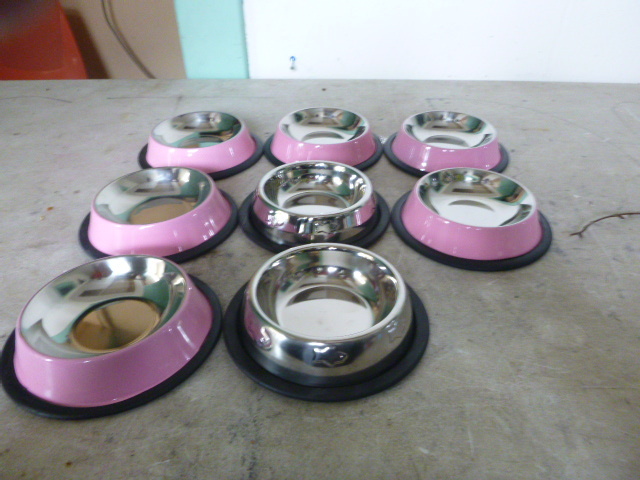 8 Small Stainless Steel Pet Bowls