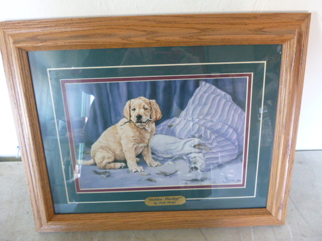 Golden Mischief Print by Linda Badge