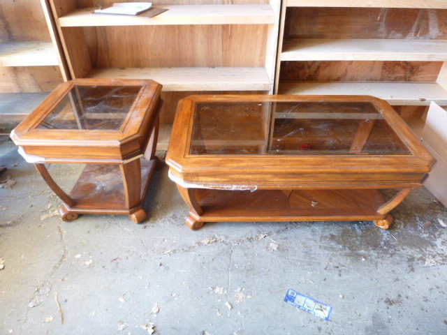 Glass Top Coffee and End Table
