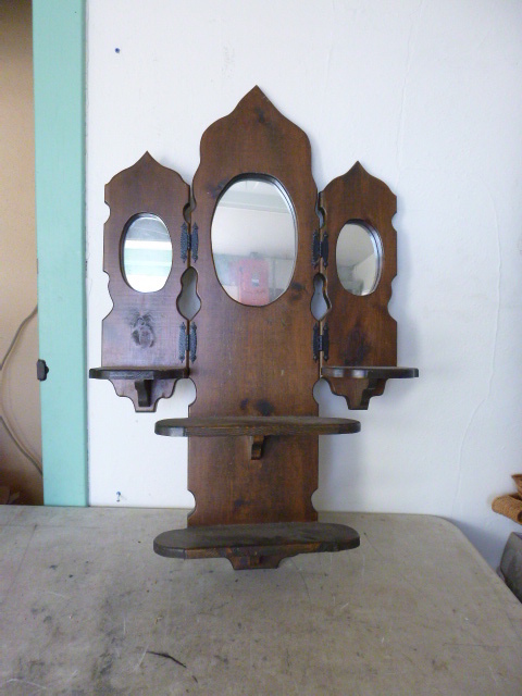 Wall Dcor with Shelf and Mirrors