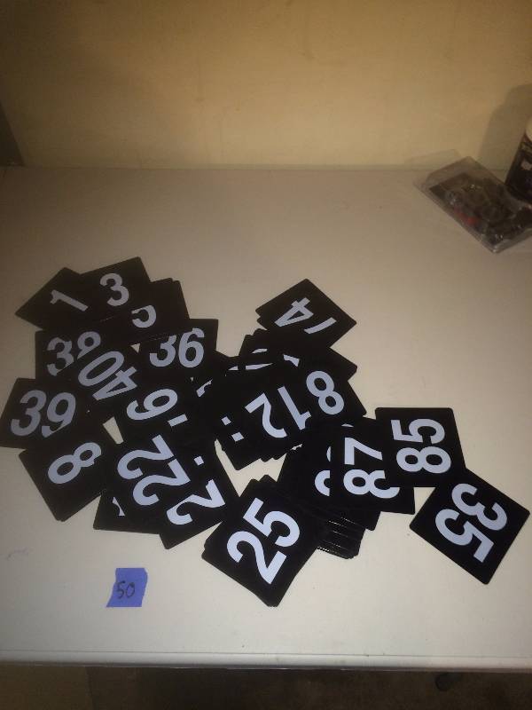 Number Cards 4x4