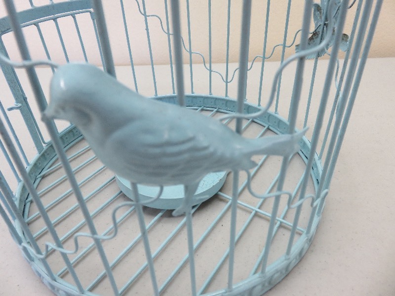 Blue decorative bird cage