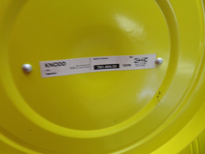 small yellow garbage can