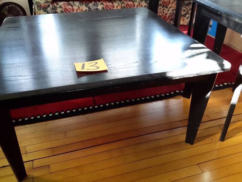 Black wood Painted Coffee table and end tables