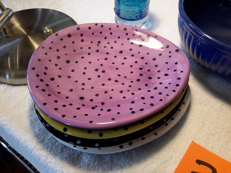 2 Cobalt blue serving dishes, small blue dish, salt and pepper and Department 56, Egg shaped plates