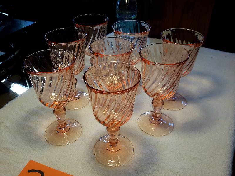 8 Luminarc wine glasses.. Purchased from Target 35 years ago.