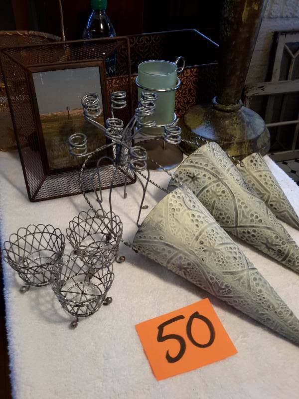 Lot of Metal Baskets and urns as pictured