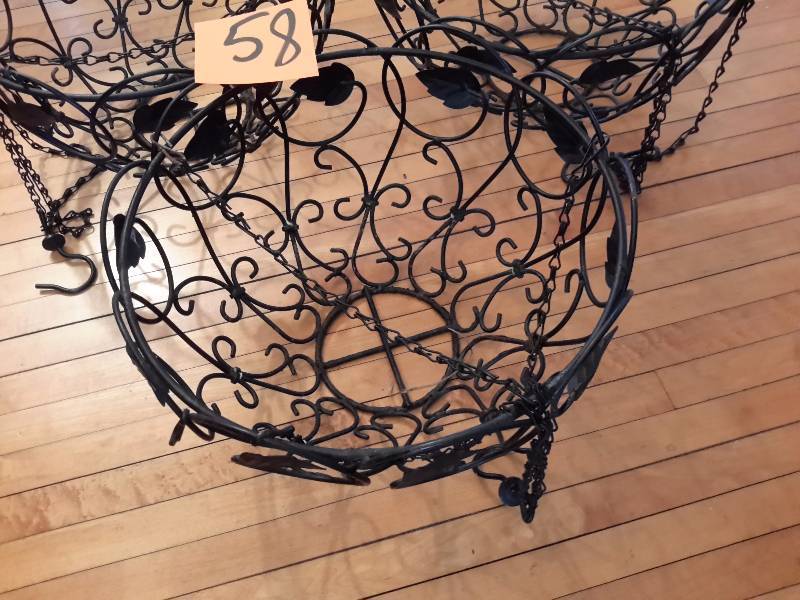 3 Heavy metal Black Hanging Baskets.. 14in Diameter