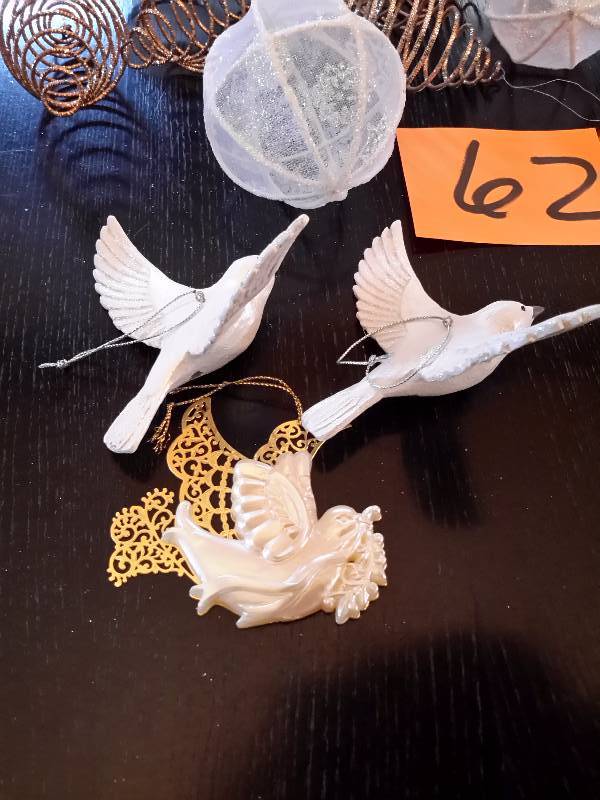 Misc. Christmas Ornaments as pictured. Twisted wire and wire covered designs