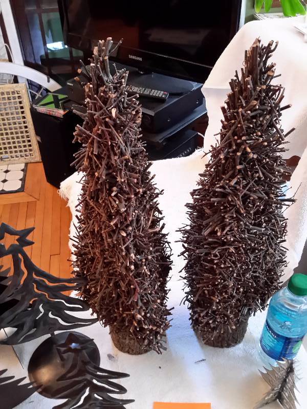 Misc. Christmas Trees.. Table top.. 2 are very interesting made from twisted bush branches.. Others as pictured