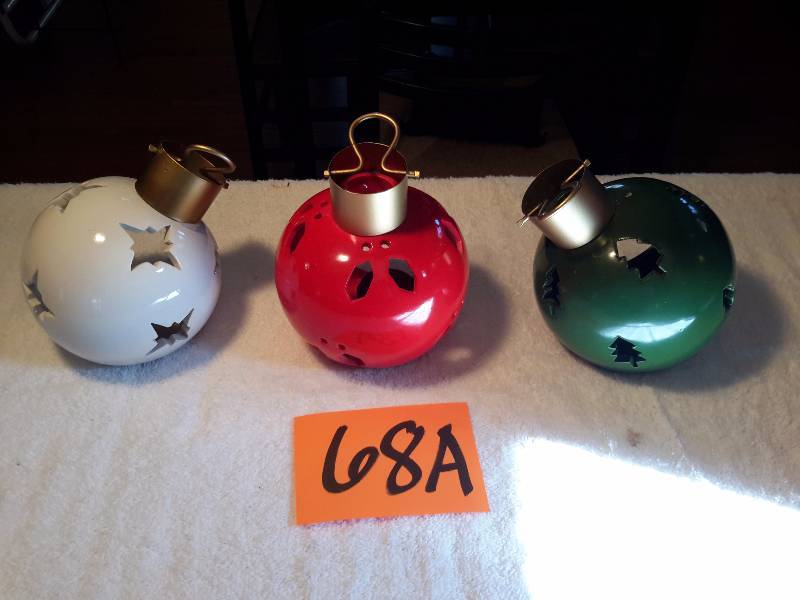 3, metal Candle Holders as pictured