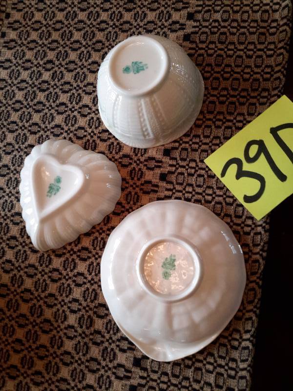 3 small Beleek serving bowls as pictured