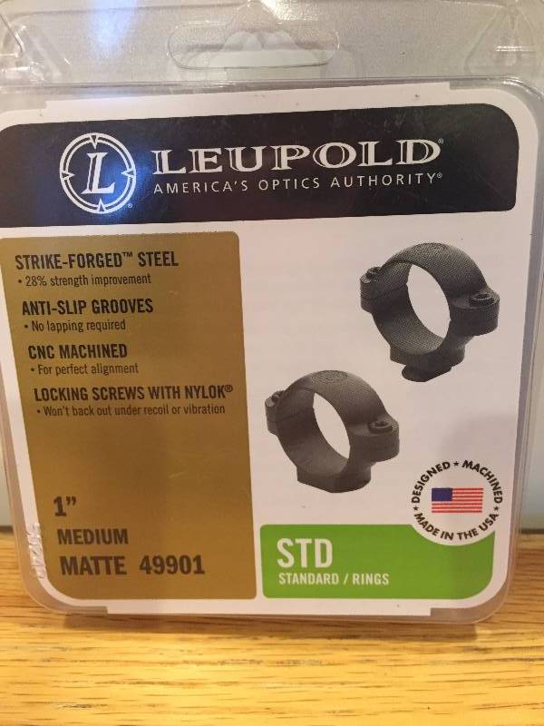 lot 11 image: Leupold Standard Rings 1 Medium Matte