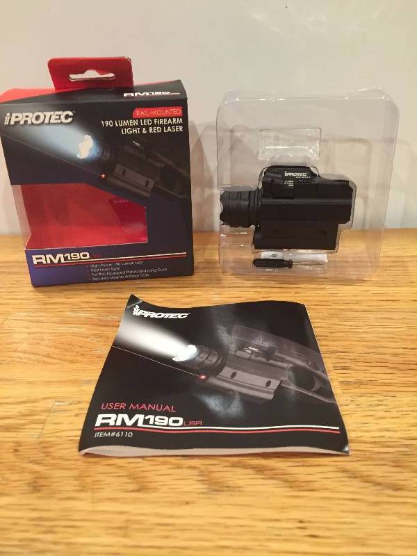 lot 21 image: Iprotec 190 Lumen Led Firearm light & Red Laser