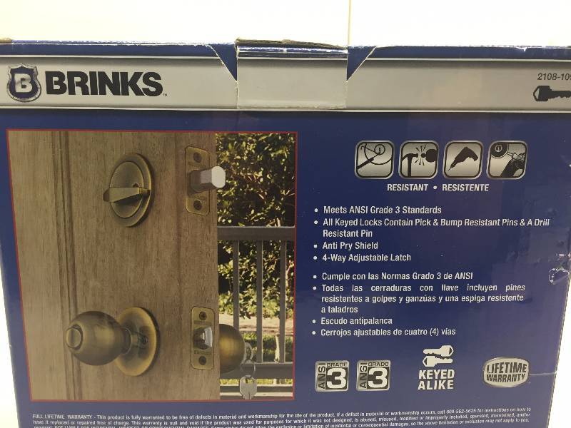 lot 8 image: BRINKS KEYED ENTRY AND DEAD BOLT