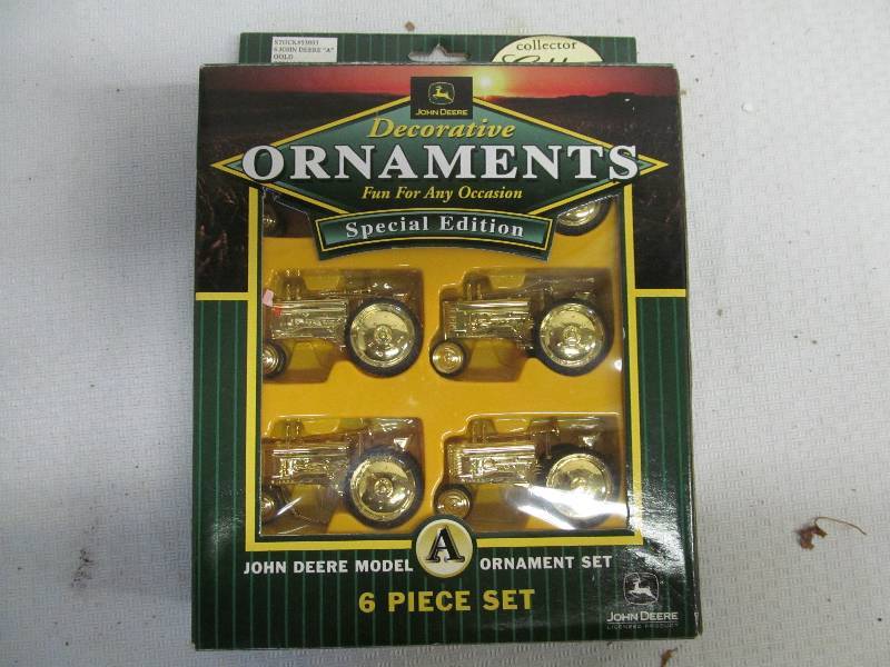 lot 255 image: John Deere ornament set