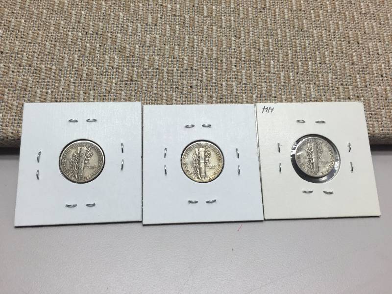1944 P, D, S MERCURY DIMES