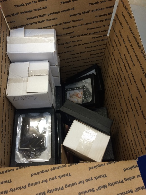 Assorted lot of picture frames and jewelry boxes.  All New and in boxes Lot of approx. 30   view all pictures
