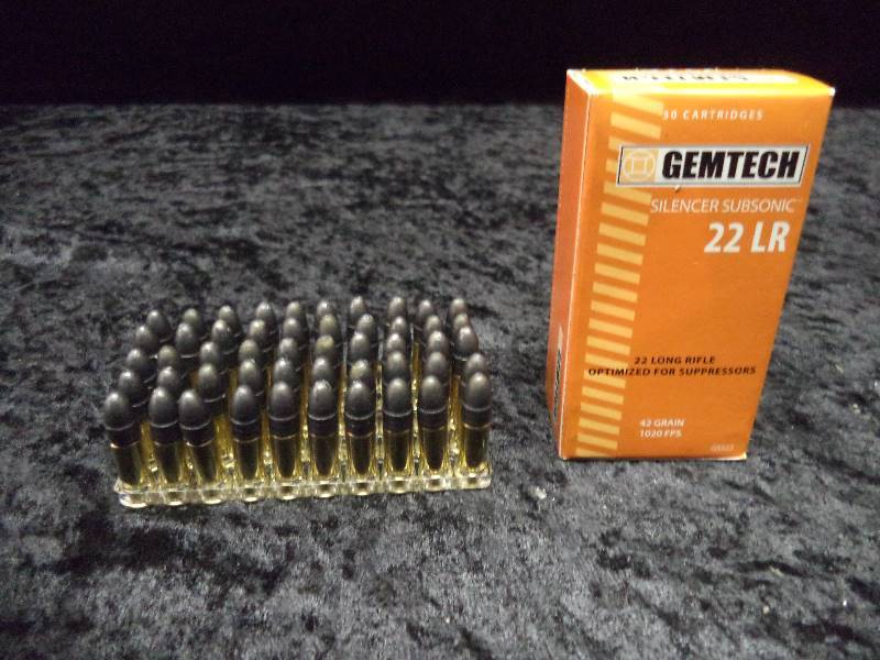 Ammo - Gemtech 22LR, Silencer Subsonic, 42 grain, 50ct.