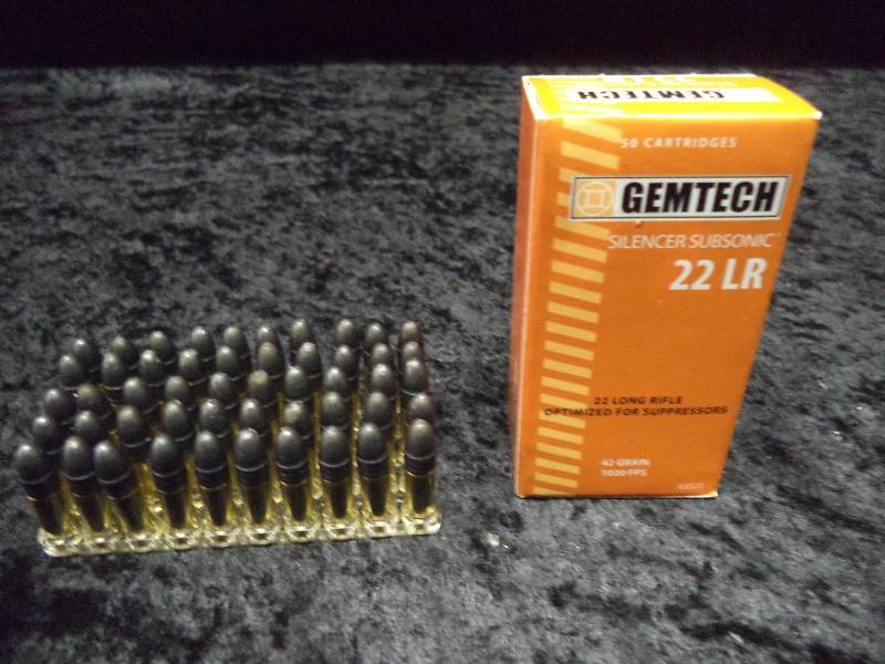 Ammo - Gemtech 22LR, Silencer Subsonic, 42 grain, 50ct.
