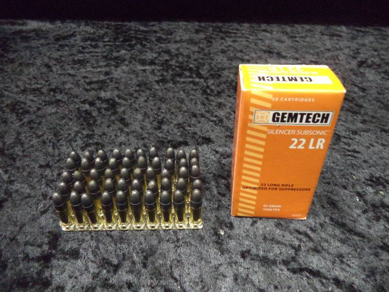 Ammo - Gemtech 22LR, Silencer Subsonic, 42 grain, 50ct.