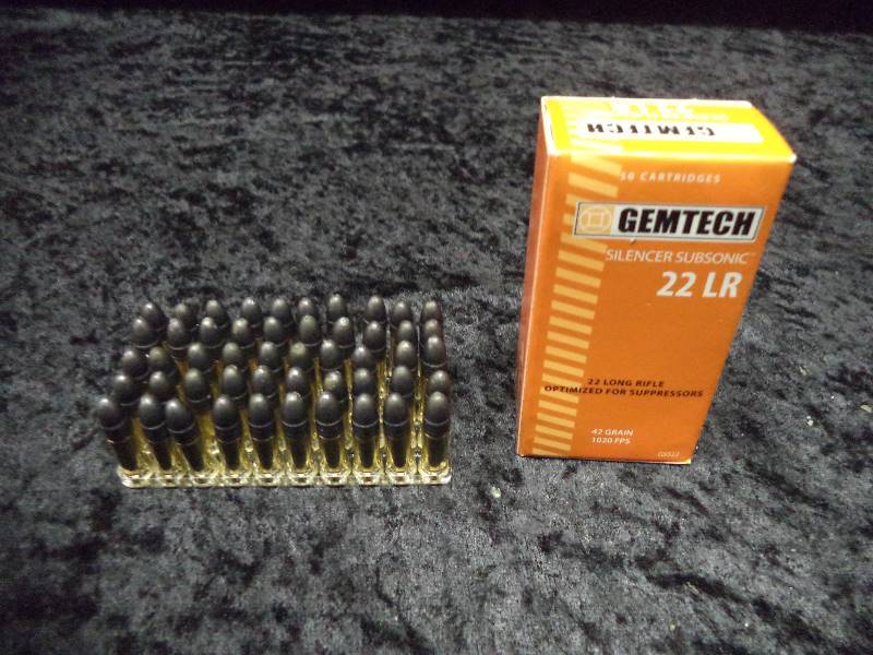 Ammo - Gemtech 22LR, Silencer Subsonic, 42 grain, 50ct.