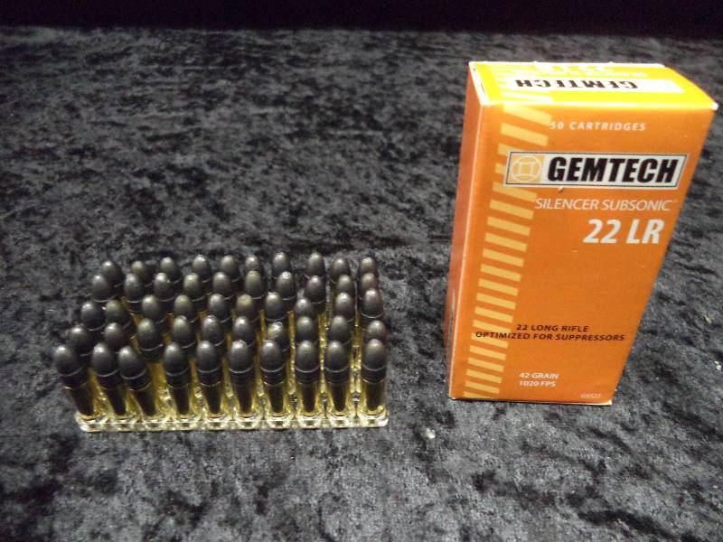 Ammo - Gemtech 22LR, Silencer Subsonic, 42 grain, 50ct.