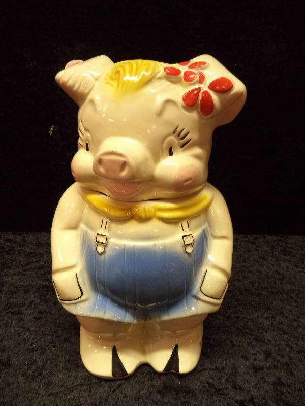 Vintage Pig Cookie Jar, Two Sided