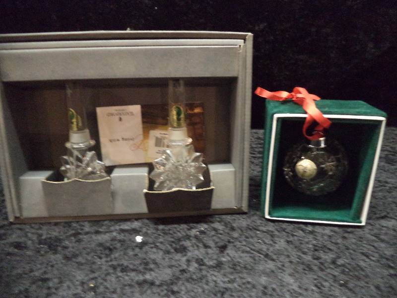 Lot - Waterford Crystal Bottle Stoppers & Lead Crystal  Ornament