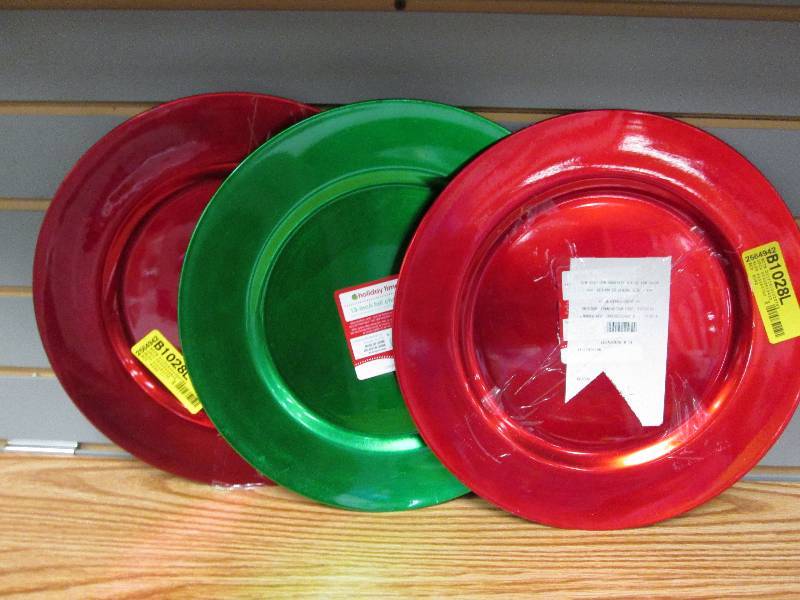 lot 36 image: Lot of 3 13 inch Christmas serving...
