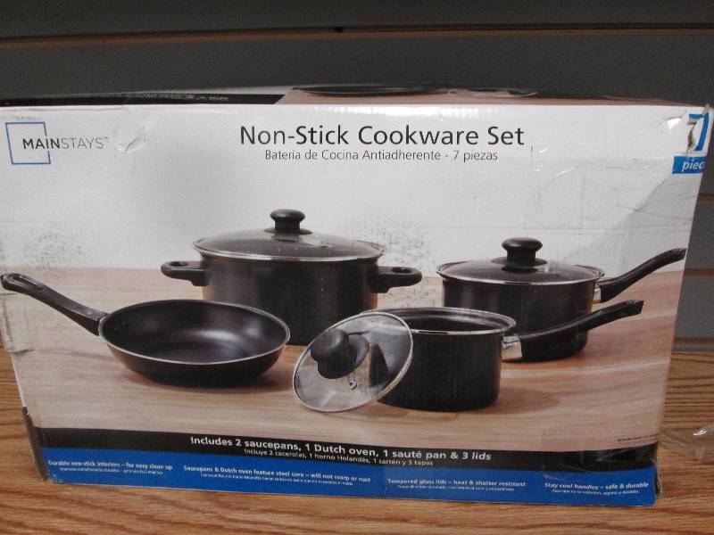 lot 51 image: 7 piece non-stick cookware set...