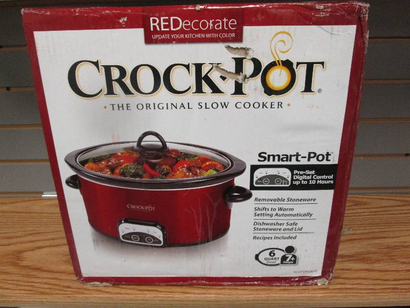 lot 53 image: Crock Pot 6 quart oval- red...
