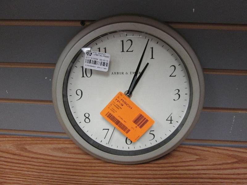 lot 278 image: 12 inch metal frame kitchen clock...