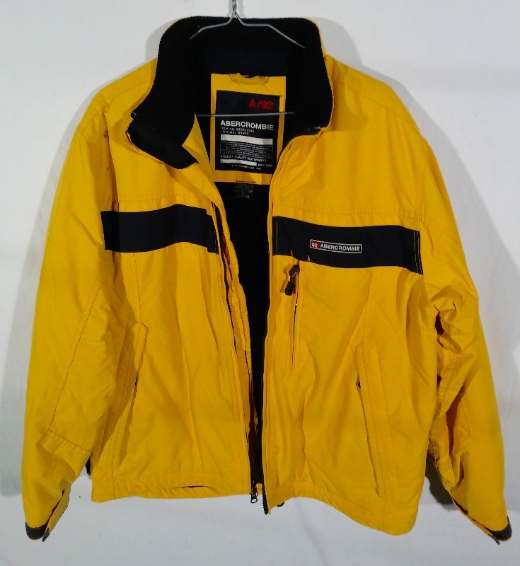 lot 22 image: Lot of (4) Item  (used, clean, small) Abercrombie Coat   (2 new, large) Highland Basketball Tanks  (new) Montreal Canadiens Sports Tie